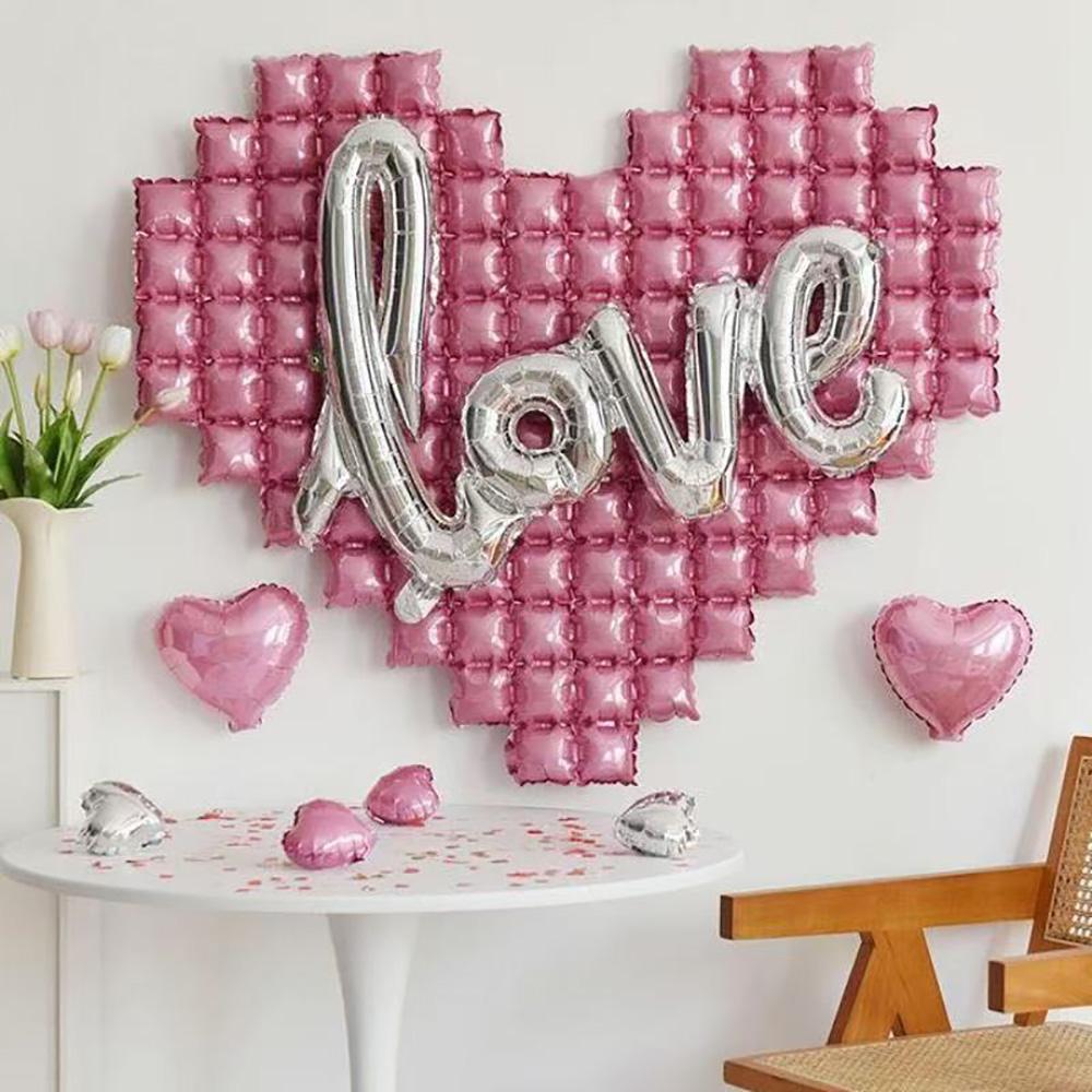 Wedding Season Love and Red Heart Balloon Set, Wedding Season Decoration, Anniversary, Romantic Mother's Day Decoration