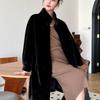 Fashion winter new stand-up collar thickened long imitation mink velvet coat fur coat women