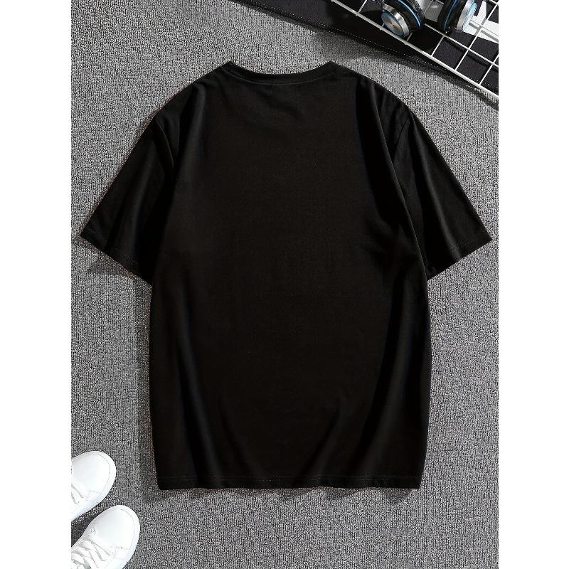 European Size Stylish Hands Graphic Print Men's Creative Top, Casual Short Sleeve Crew Neck T-shirt, Men's Clothing For Summer Outdoor