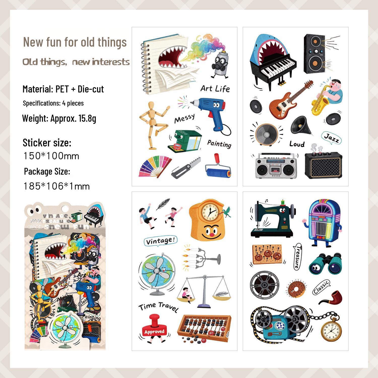 Yuezhen Fun & Quirky PET Stickers - Cute Journal Decals for Kids