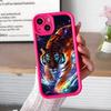 Tiger Neon Dicke TPU Handyhülle für iPhone 17 16 15 14 13 12 11 Air Pro Max Plus Buntes Cover
