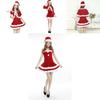 Christmas Santa Claus Adult Female Red Pleuche Dress Suit