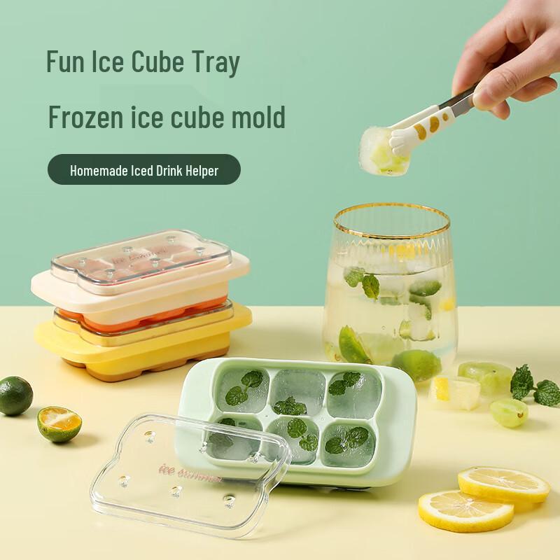 6-Cavity Silicone Ice Ball Mold with Lid