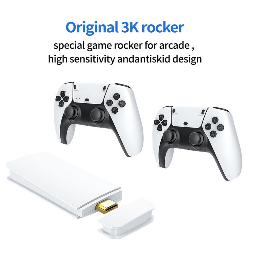 Retro Game Console Set 4K HD Multimedia Plug and Play Video Game Stick with Dual 2.4G Wireless Controllers for Home TV 128GB