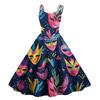 Women's Halloween Print Sexy Off-The-Shoulder Punk Vintage Dress