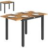 Patio Dining Table Expandable Outdoor Dining Table Acacia Wood Top 80-120 Cm Natural and Black