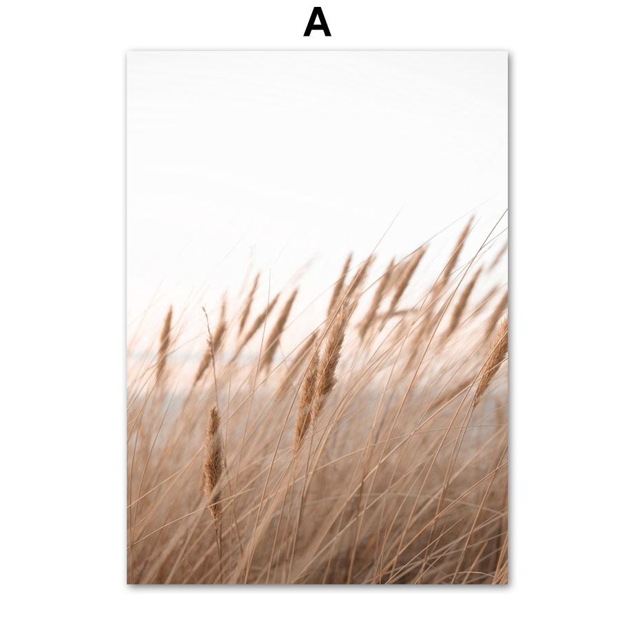 Mountain Calm Lake Tiger Horse Weed Dried Flowers Wall Art Prints Canvas Painting Nordic Poster Decor Pictures For Living Room