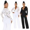 Elegant V-Neck Lace Slim Fit See-Through Jumpsuit