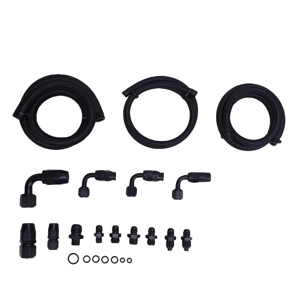 Servopumpe Slangekoblingssett Rustfritt Stål Nylon Universalt Styreslange Tilkoblingssett for Fjernbeholder