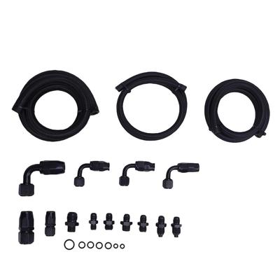 Power Steering Pump Hose Fitting Kit Stainless Steel Nylon Universal Steering Hose Hookup Kit for Remote Reservoir Tank