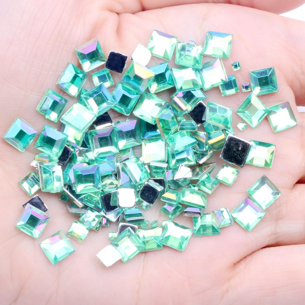 Hot Sale 4mm Acrylic Loose 10000pcs FlatBack Square Gems for Crafts Scrapbooking DIY Bags Clothes Nail Art Decoration