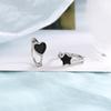 Black Mini Love Ear Buckle Dark Cold Wind Small Earrings Personalized Drop Glaze Star Earbone Clip Earrings Female