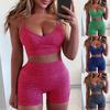 Women Sleeveless Split 2 Piece Set Casual Short Pants Casual Outfit Sportswear