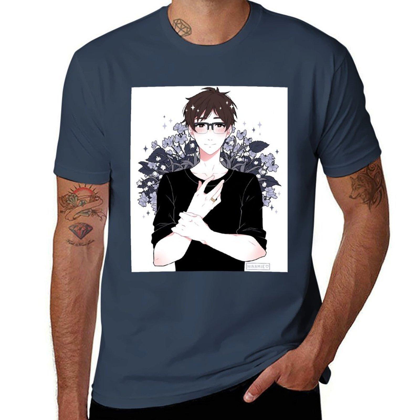 Yuuri Flowers Tshirt Big Size Short Sleeve Casual Top S
