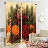 2pcs,Curtains Christmas Cozy Wine Pinecone Poinsettia Popular Creative Curtains Durable 100% Polyester Fabric Curtains Outdoor