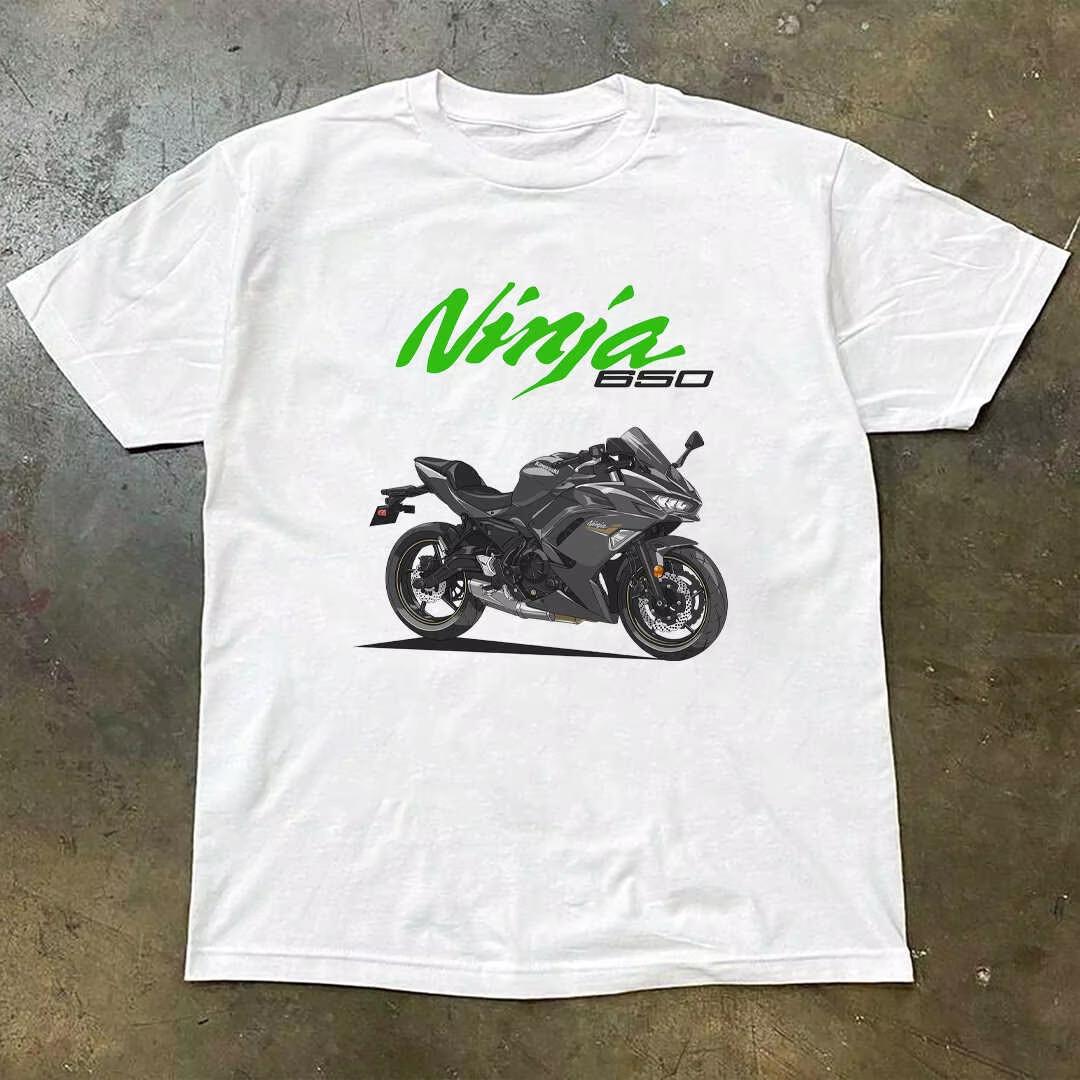 

2025-26 Summer New Kawasaki Hot-selling Printed Cotton T-shirt Fashion Trend Sports Quick-drying Sweat-absorbing Motorcycle 4XL