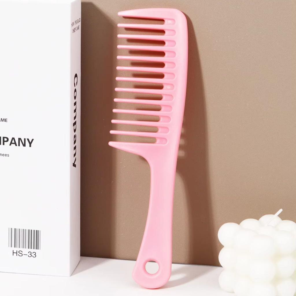 Wide tooth anti-static plastic comb,ergonomic handle,plastic bristle combing comb,suitable for various hair types