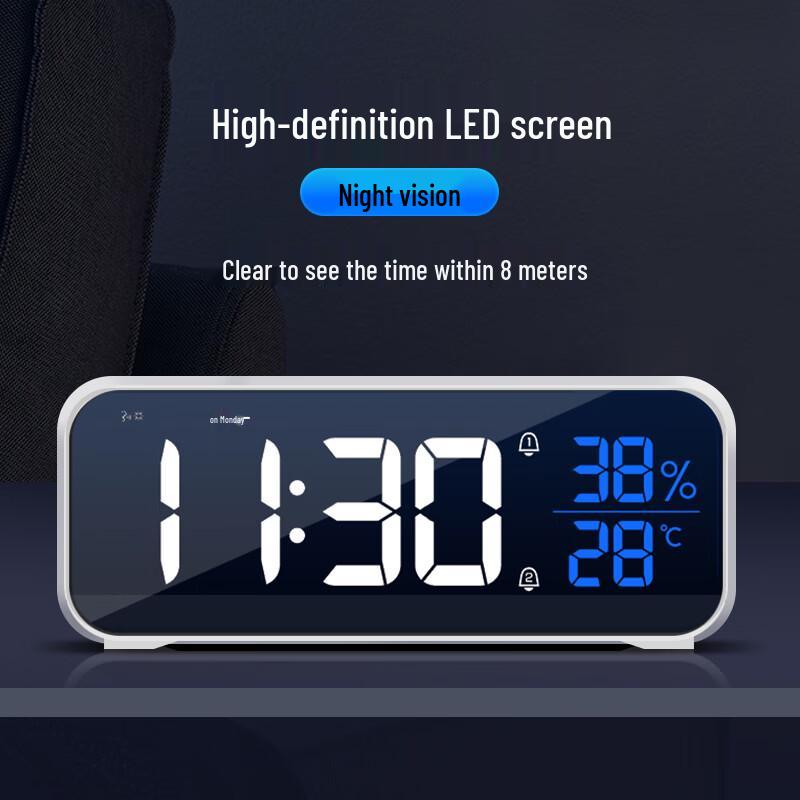 MaShi Smart LED Digital Alarm Clock with Temperature & Humidity