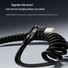 120W Spring Retractable Type-C 6A Flash Charge Cable for Apple & Huawei