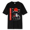 Japanese Style Car Funny T Shirts Men Back Print Street Wear Original Design Oversize Tops Tee Loose Breathable Tees