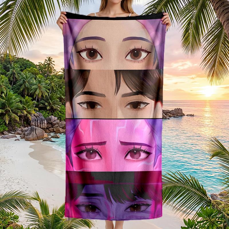 Kpop Hunter Fashion Beach Towel: Ideal for Summer Adventures Soft, Absorbent and Quick Drying Suitable for Swimming and Bathing