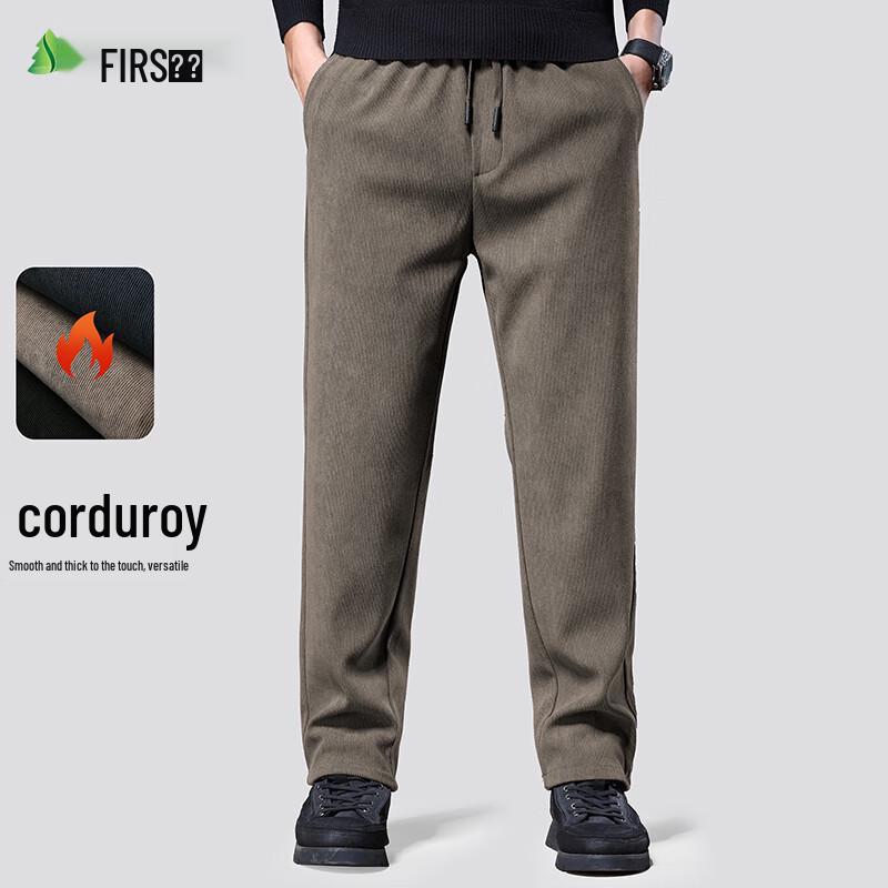 Shanshan Men's 2025 Autumn/Winter Fleece Lined Straight Leg Casual Pants