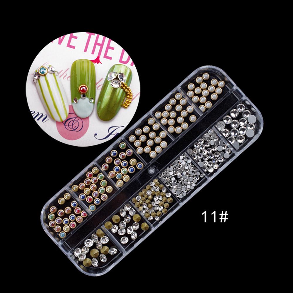 DIY Nail Crystal Rhinestones Palette Nail Sequins Mermaid Beads Nail Art Decorations Seashell Tips