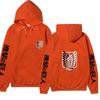 Attack on Titan Hoodie Unisex Fleece Sweatshirt Eren Mikasa Levi Character Print Autumn Winter Casual Pullover