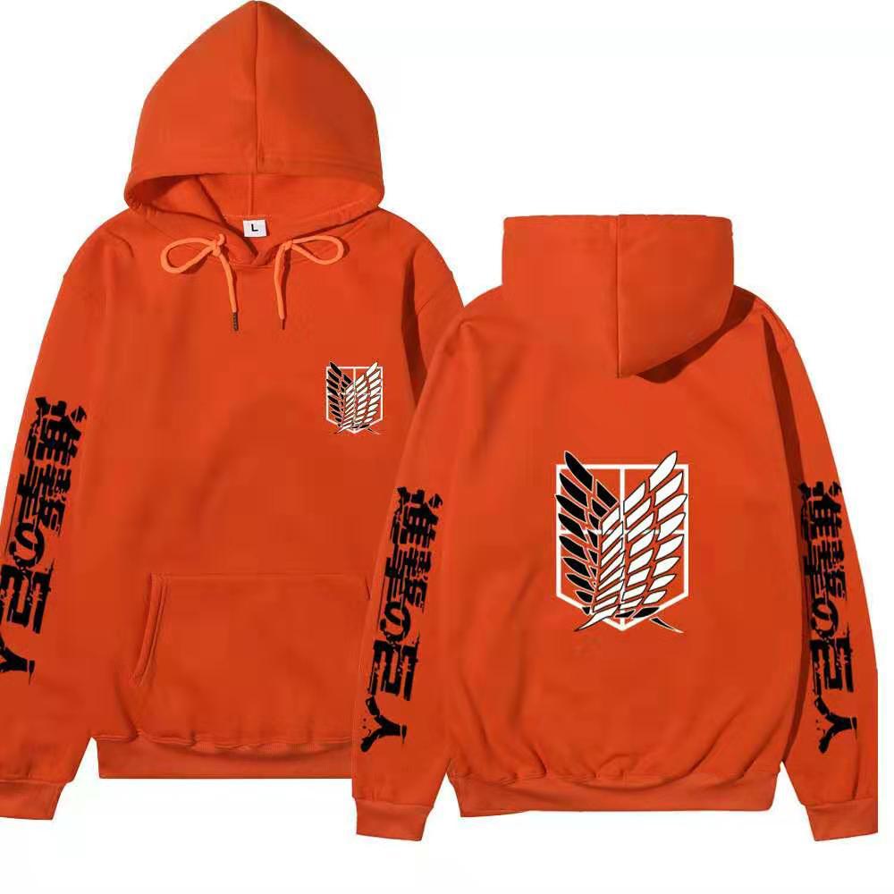 Attack on Titan Hoodie Unisex Fleece Sweatshirt Eren Mikasa Levi Character Print Autumn Winter Casual Pullover