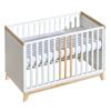 Łóżeczko dziecięce nordik 2w1 120x60 cm - drewniane łóżko dla dziecka + barierka