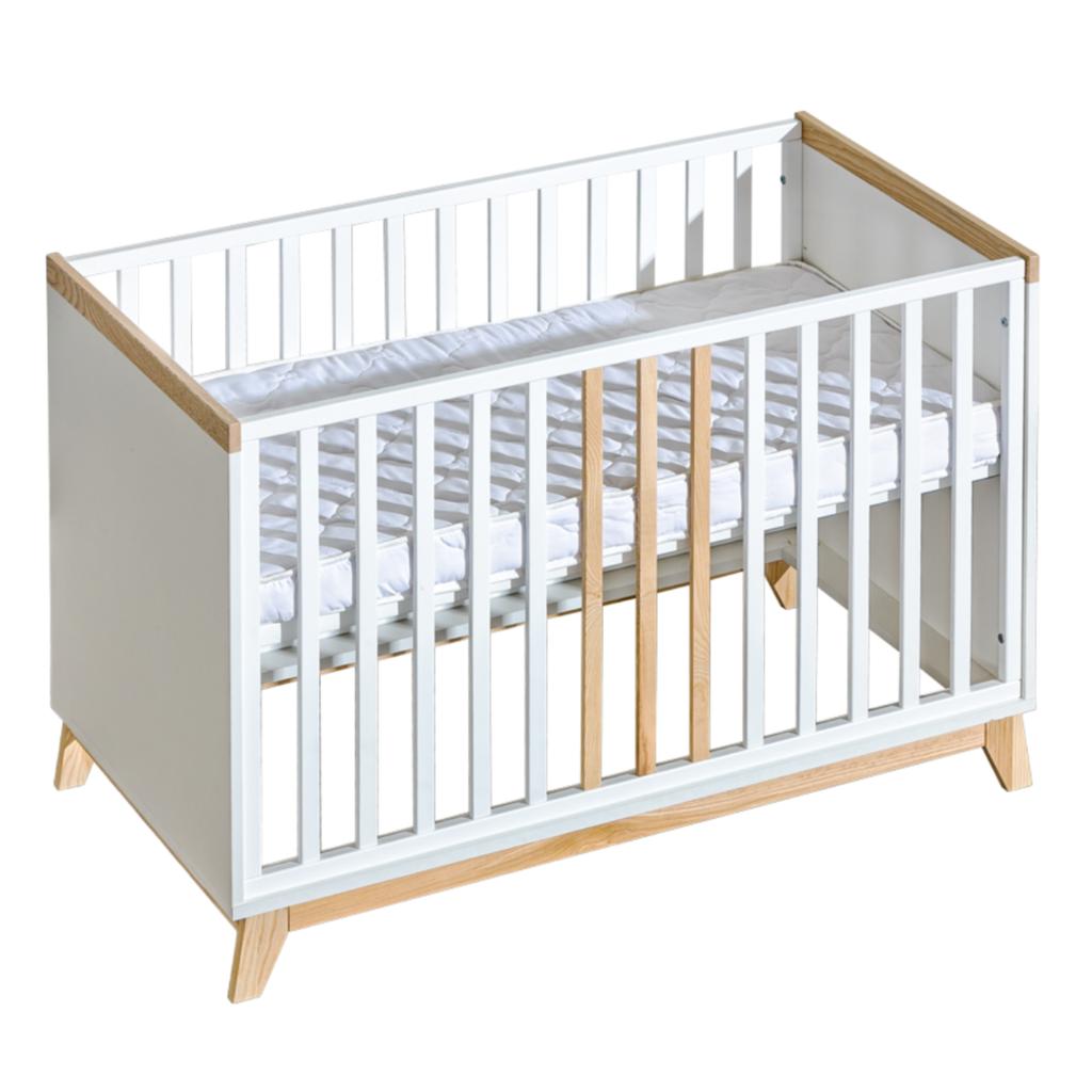 Nordic 2-in-1 Baby Cot 120x60 Cm - Wooden Bed for a Child + Barrier
