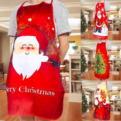 Suprimentos de Natal Cor de Linho Pintura Sorriso- Avental Restaurante Cozinha Layout de Atmosfera Festiva Adereços