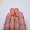 24K Gold Color Sunflower Polka Dot Flat Spacer Beads for DIY Jewelry.