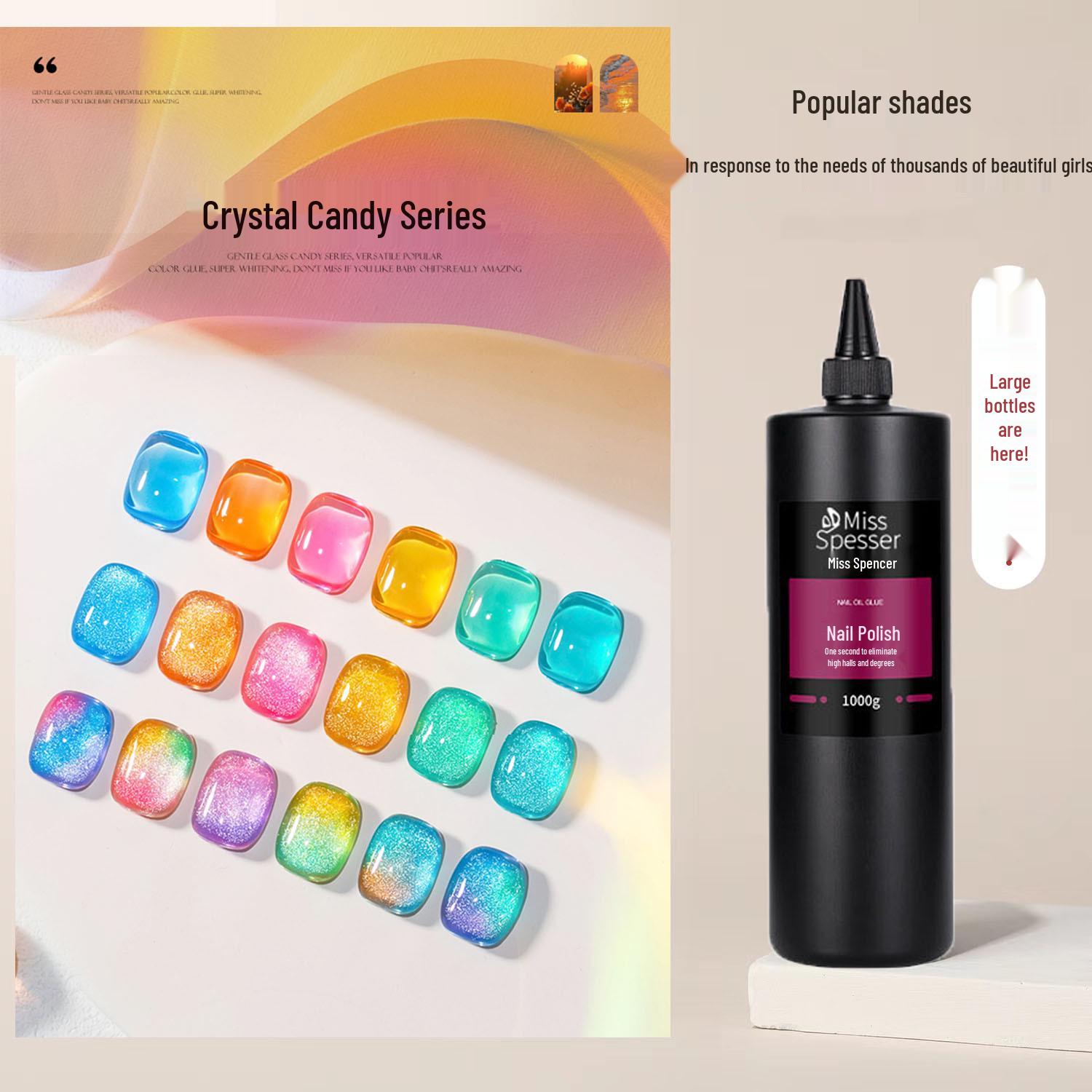 

2025 Ice Glazed Transparent Candy Nail Polish - Hot Summer Dopamine Colors