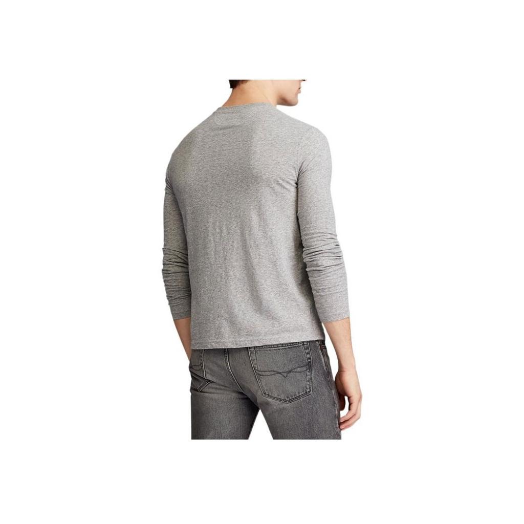 Polo Ralph Lauren Ss23 Logo Embroidered Button Crew Neck Long Sleeve T-Shirt Men Tops Gray MNPOTSH16820076-020