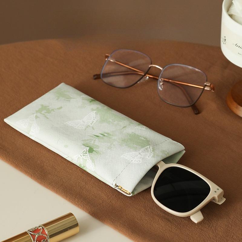 Glasses Storage Bag Portable Sunglasses Bag Automatic Closing Retro Chinese Style Printed Glasses Case