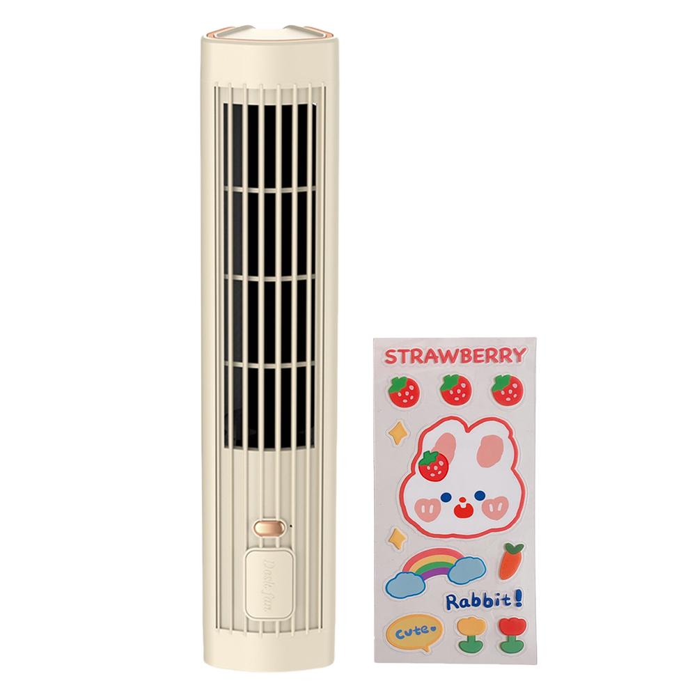 Bladeless Tower Fan 1200mAh Portable Desk Fan Table Fan Mini Vertical Air Conditioner  USB Rechargeable for Home Dorm