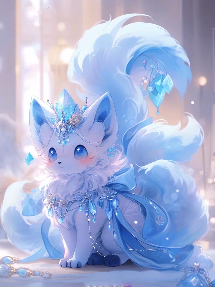 5D Diamond Painting Nine Tailed Little Fox Full Square/Round Diamond Embroidery Set Animal Landscape Mosaic Home Diamond Artist