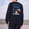 Fila Fusion Fob Series Letter Round Neck Fleece Pullover Sweatshirt Unisex sweatshirt Black T11U343205FBK