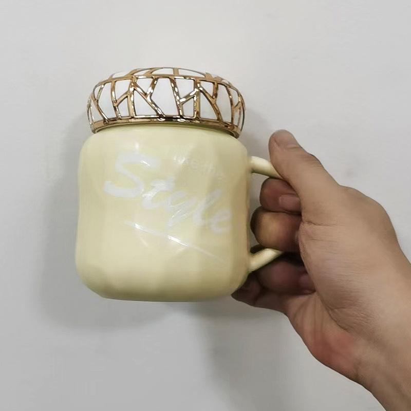 Creative ceramic bird's nest cup with lid high value trend personalized cup men's and women's gifts coffee milk drinking cup