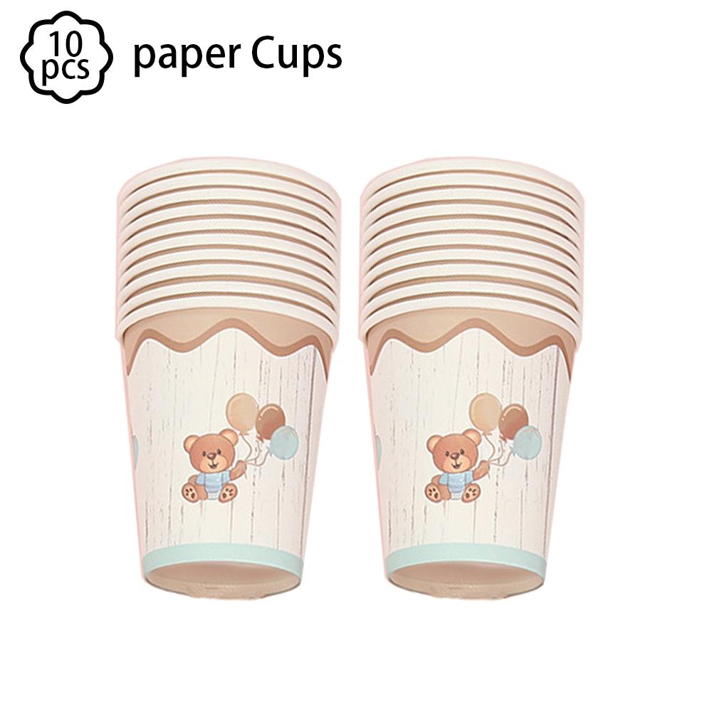 Brown Teddy Bear Disposable Tableware Teddy Bear Party Napkins Plates Cups Kids Teddy Bear Birthday Party Decoration Baby Shower