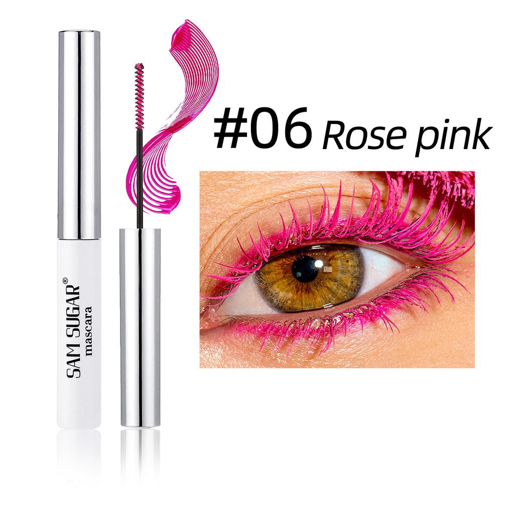 Seidenfaser Mascara Bunt Ultrafeine Bürste Verlängert Wimpern Wasserfest Langanhaltend Schnelltrocknend Grün Rosa Wimperntusche Makeup