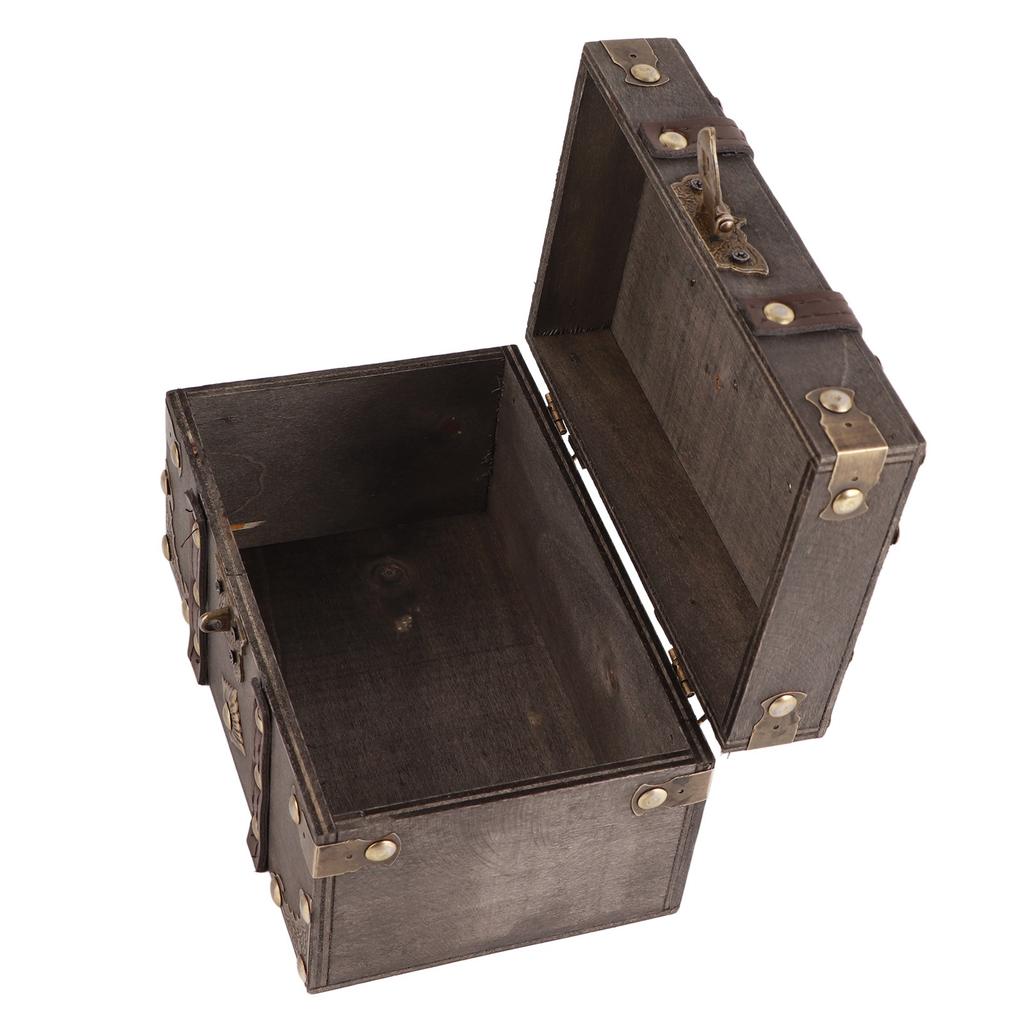 Jewelry Box for Women Girls Vintage Style Environmental Wooden Jewelry Box with Combination Lock