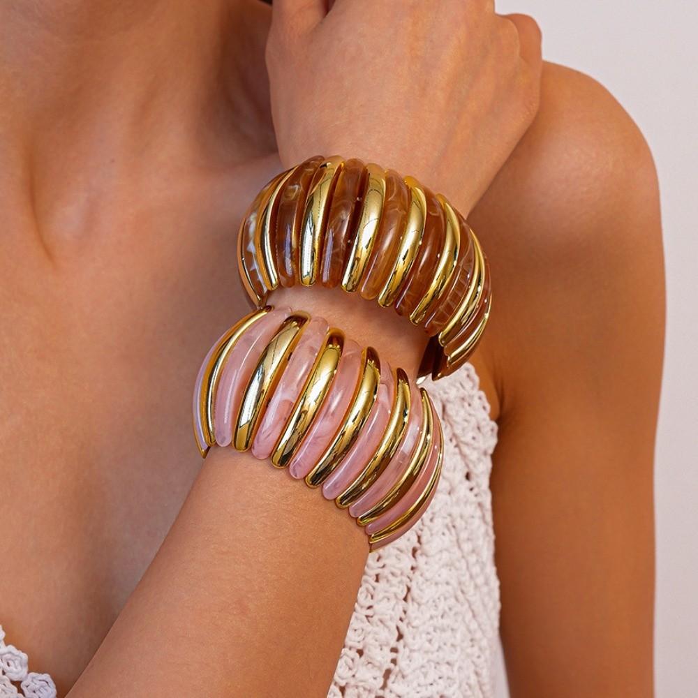 Breiter Acryl Armreif Böhmisch Retro Handring Mode Breite Klobige Armreifen Dekoration