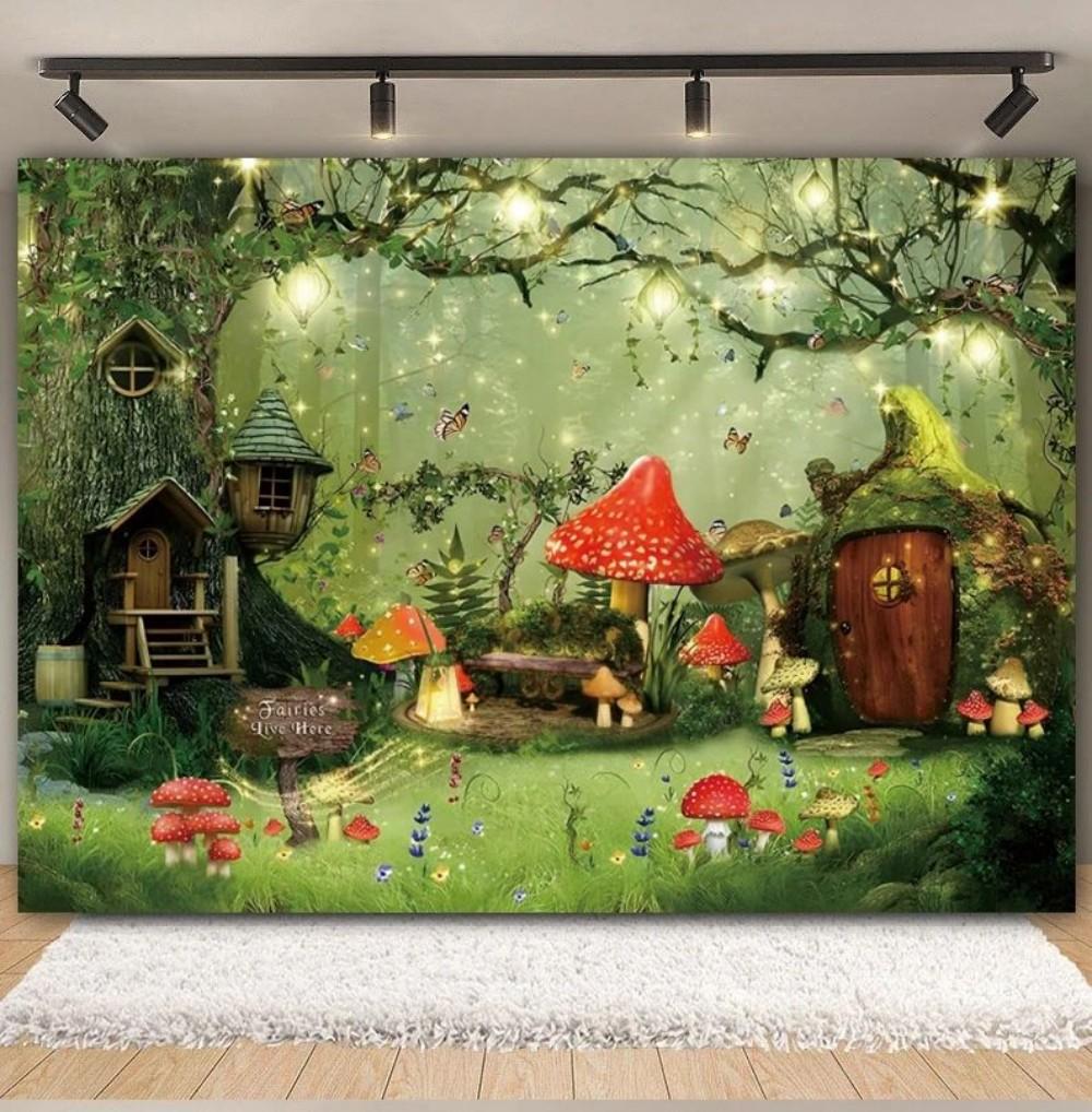 VIKAMA Cartoon Forest Park Theme Party Tapestry for Home Daily Use Banner Decorative for Childrens Room In the House