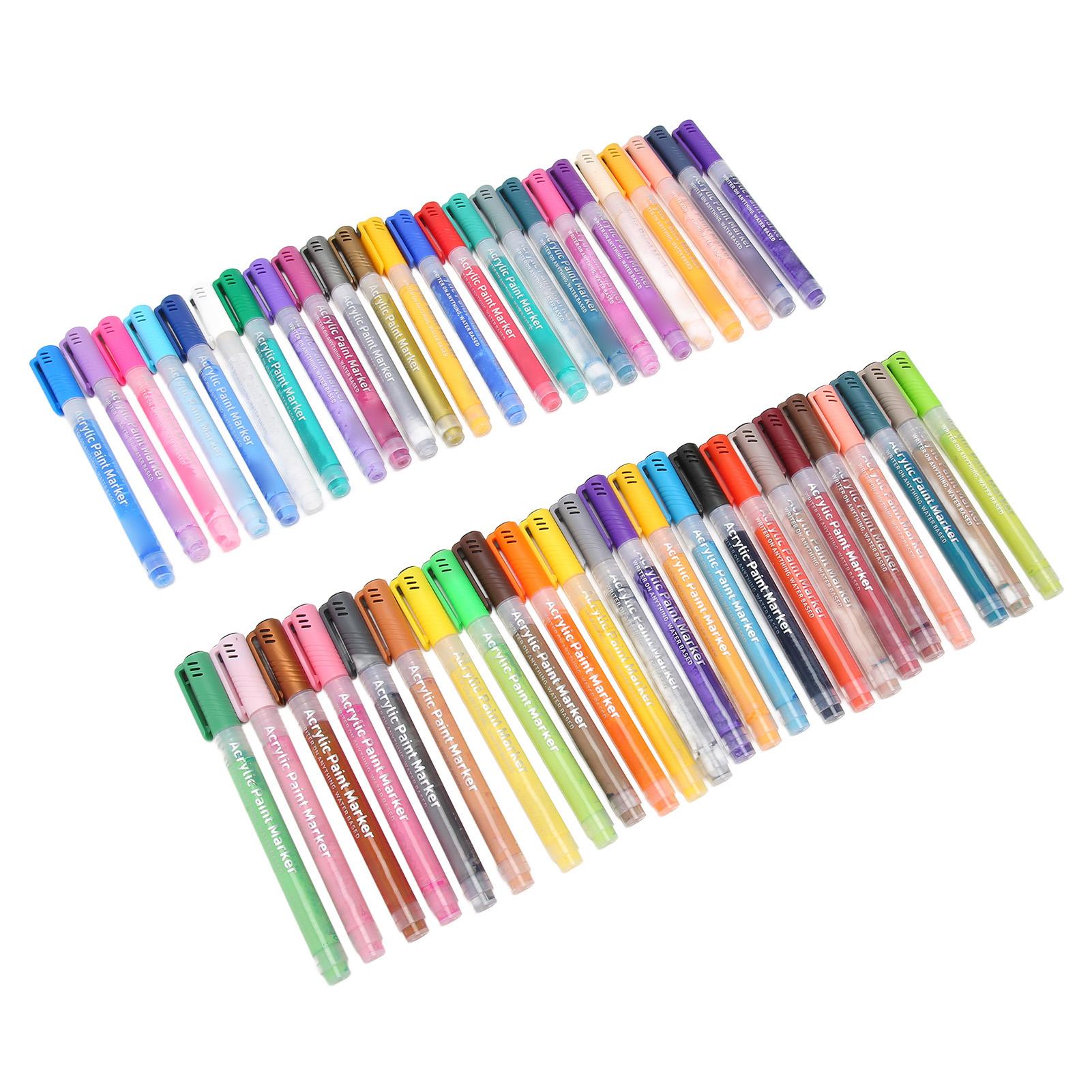 

48 Colors Acrylic Paint Marker Pens for Kids Waterproof Quick Drying Strong Covering Power Paint Pens for DIY Rock