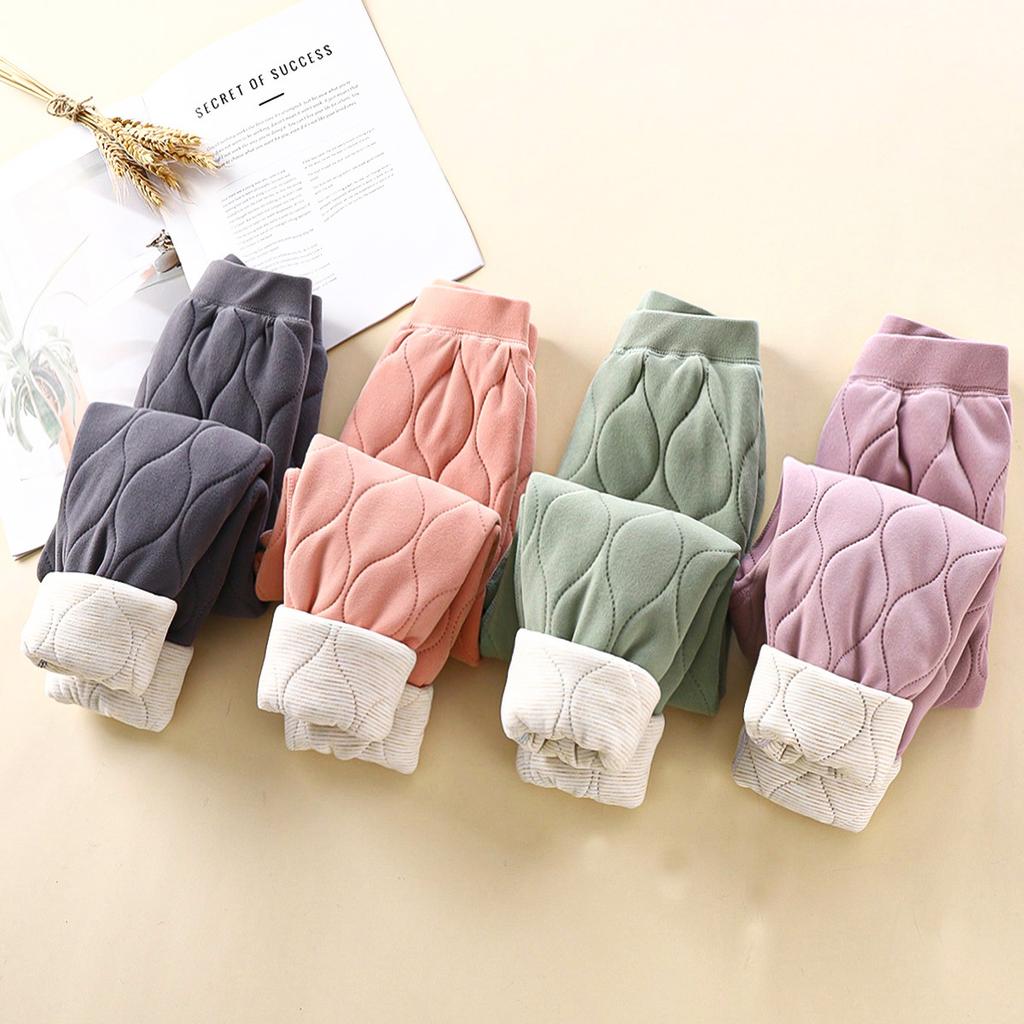 Children's Cotton Pants Three-layer Thickened Winter Boys and Girls Liner Bottoming Warm Pants Children's Pants