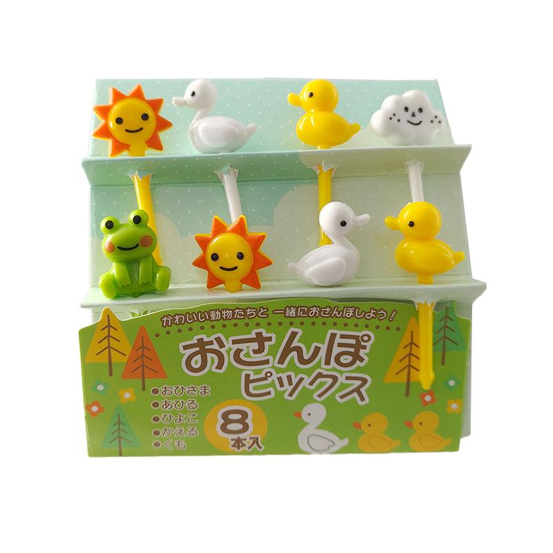 8 pezzi di cartone animato per bambini torta frutta stuzzicadenti bento pranzo accessori decorazione festa