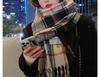 Women's Winter Christmas Plaid Scarf - Korean Fashion, Thick Warm Imitation Cashmere Shawl with Tassels