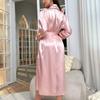 Women's Sexy Long Ice Silk Summer Bathrobe Cardigan